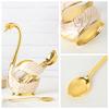 Light Luxury Tableware Gold High-end Metal Coffee Spoon Set Fruit Spoon Metal Swan Base Holder