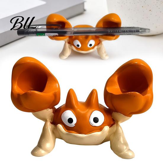 Small Desk Organizer Cute Crab Pen Holder, Resin Cartoon Organizer, Funny Desktop Storage for Glasses Stand Pencil Fun Decor Office Home Decompression