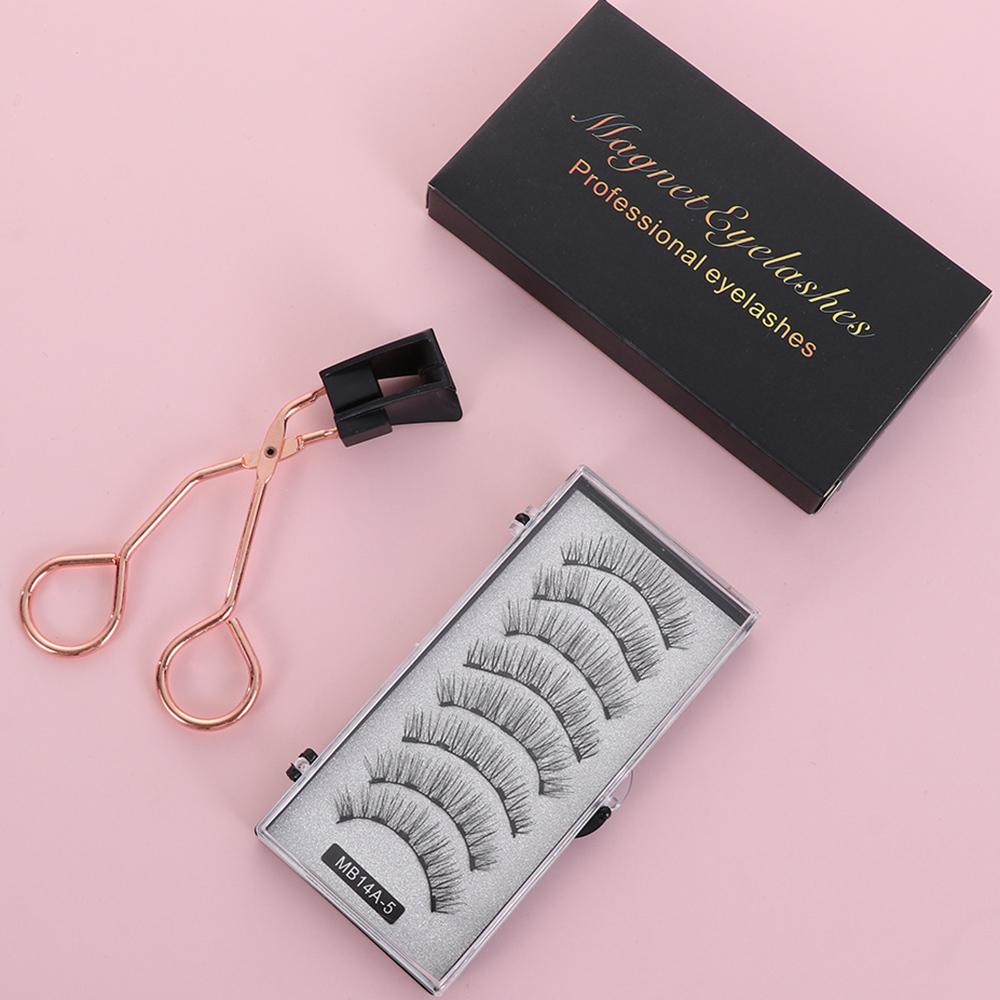 Многоразовые натуральные длинные ресницы без клея, магнитные ресницы, пять магнитов с аппликатором