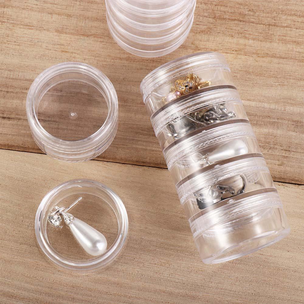 Earrings Clear Stackable Round Eye Cream Box Makeup Organizer Face Cream Box Jewelry Storage Box