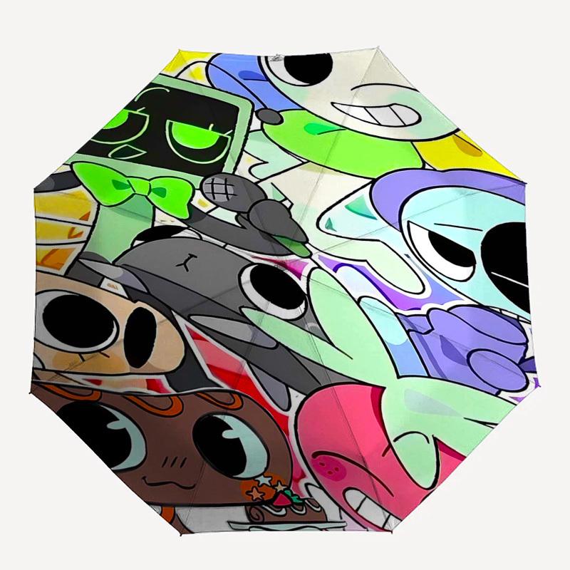 Cuphead, Art Themed Automatic Opening and Closing Umbrella, Compact Travel Umbrella, Lightweight and Portable, Suitable for Beach Commuting
