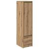 VidaXL Buffet haut chêne artisanal 29,5x34x119,5 cm bois d'ingénierie, armoire, armoire latérale, armoire de rangement 861660