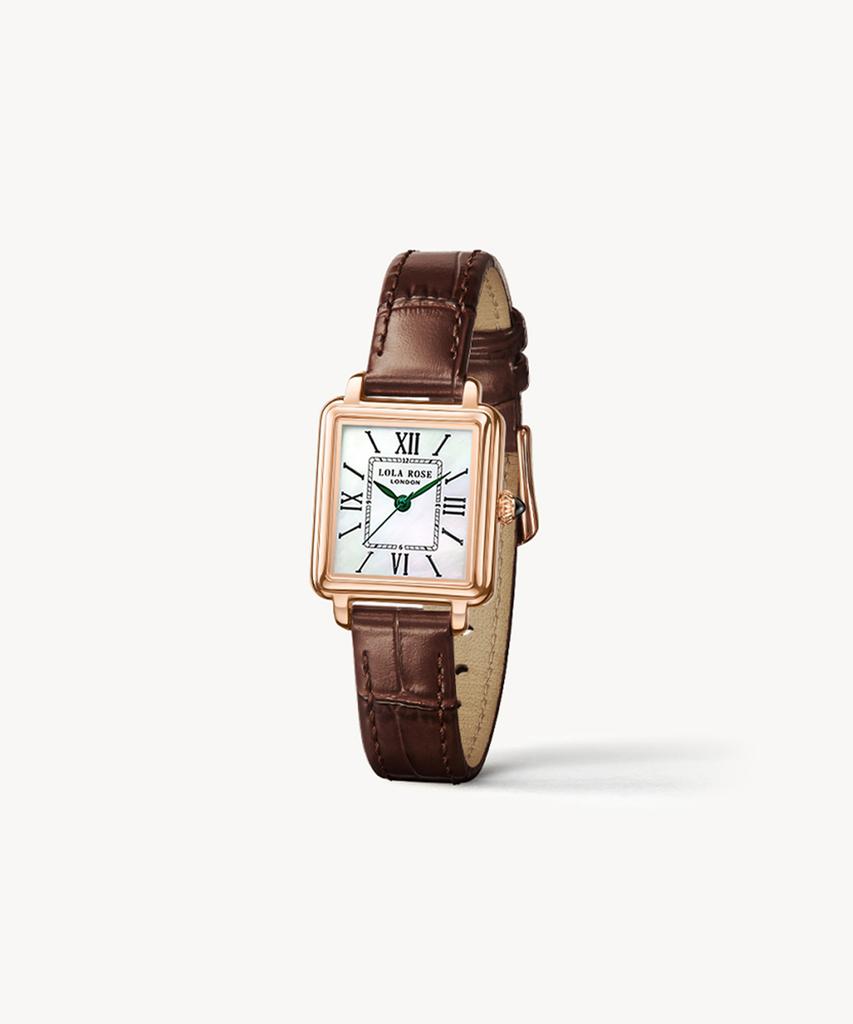 Lollalojeu New Cube Mother-Of-Pearl Green Hands Classic Wristwatch