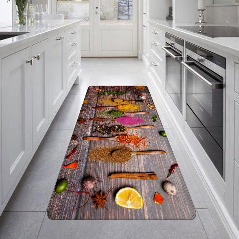 Kitchen Long Carpet, Water And Oil Absorbent, Washable For Restaurant Closet Dressing Room Anti-Slip Floor Mat Home Decor