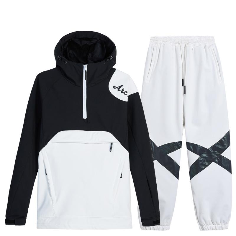 Лыжный костюм для женщин и мужчин, лыжная толстовка с капюшоном для катания на лыжах, сноубордический костюм, мужской, женский, зимний, теплый, уличный, водонепроницаемая, ветрозащитная, лыжная куртка и брюки