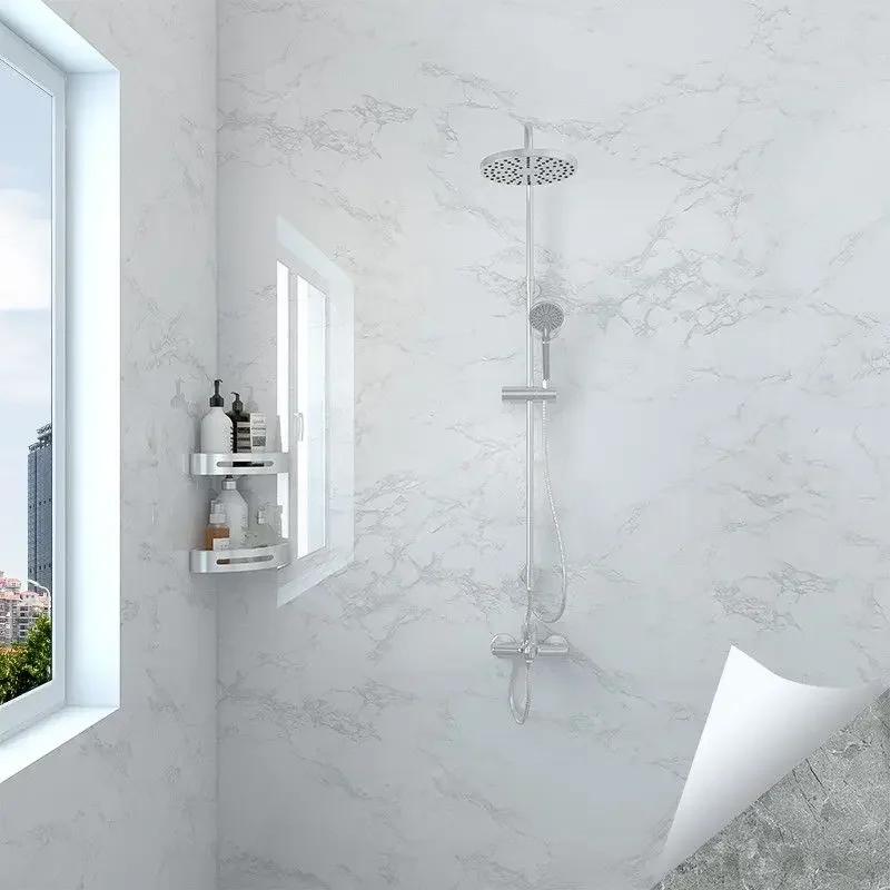 Marble Self Adhesive Wallpaper Bathroom Vinyl Wall Stickers Waterproof Contact Paper for Kitchen Decorative Film Home Decor
