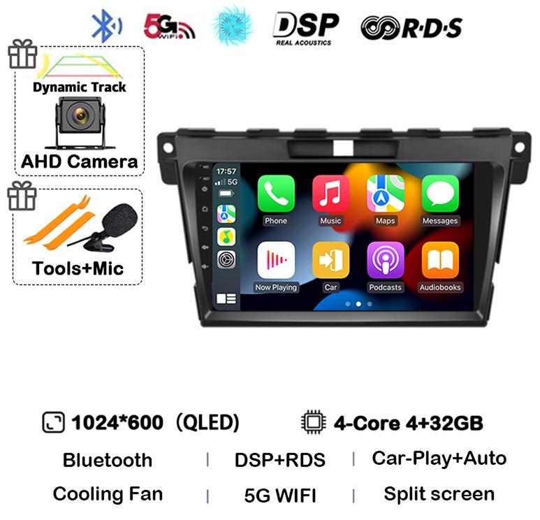 Android 14 Carplay для MAZDA CX-7 CX7 CX 7 2007 2008 2009 2010 2011 2012 2013 2014 Автомобильное радио GPS Мультимедиа Видеоплеер Стерео