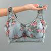 Yousheng Mid-aged Women Bra Seamless Thin Ice Silk Cooling Floral Print Wireless Anti-snagging Push Up Mother Daily Wear Bra