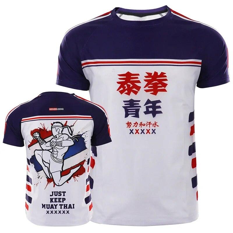 Футболка с 3D принтом Муай Тай, футболки с рисунком BJJ MMA для мужчин, детская мода, крутая футболка в стиле хип-хоп для спортзала с короткими рукавами, спортивная одежда