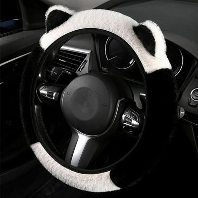 Зимний плюшевый защитный чехол на руль автомобиля, универсальный нескользящий мягкий милый кошачий плюшевый чехол на руль