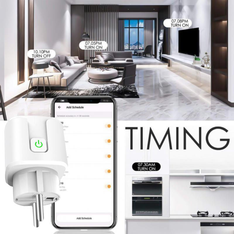 20a Zigbee Wi-Fi умная розетка Tuya Smart Life Timing EU вилка с монитором мощности Беспроводная розетка работает с Alexa Google Home Alice