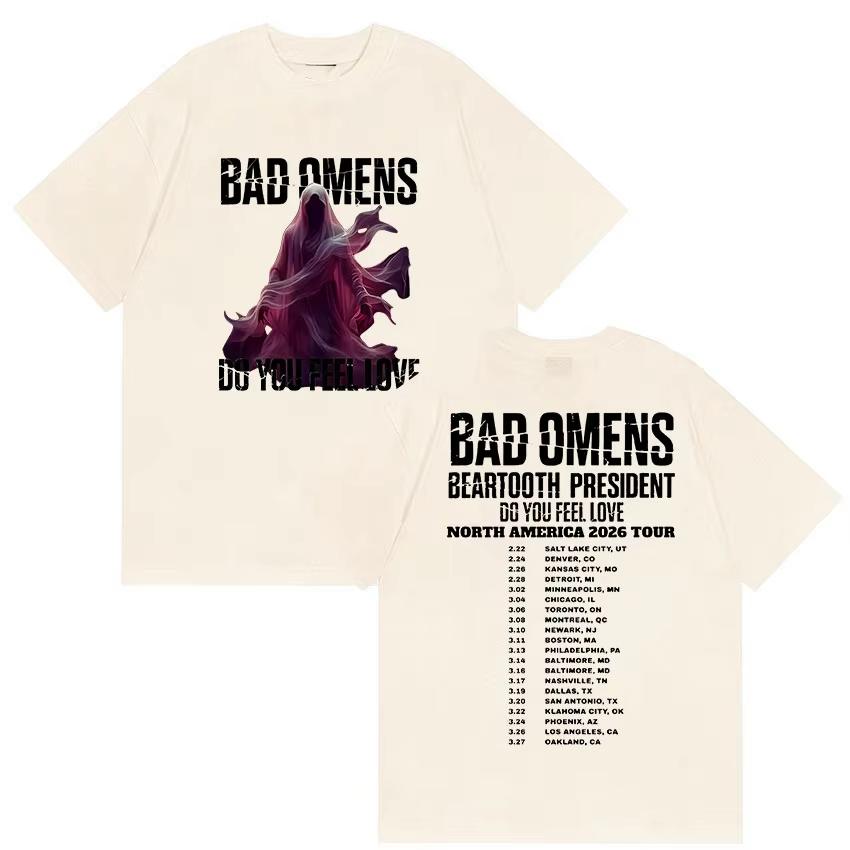 Bad Omens Футболка с принтом 'Do You Feel Love Tour' для мужчин и женщин, летняя готическая одежда, модный топ с круглым вырезом и коротким рукавом