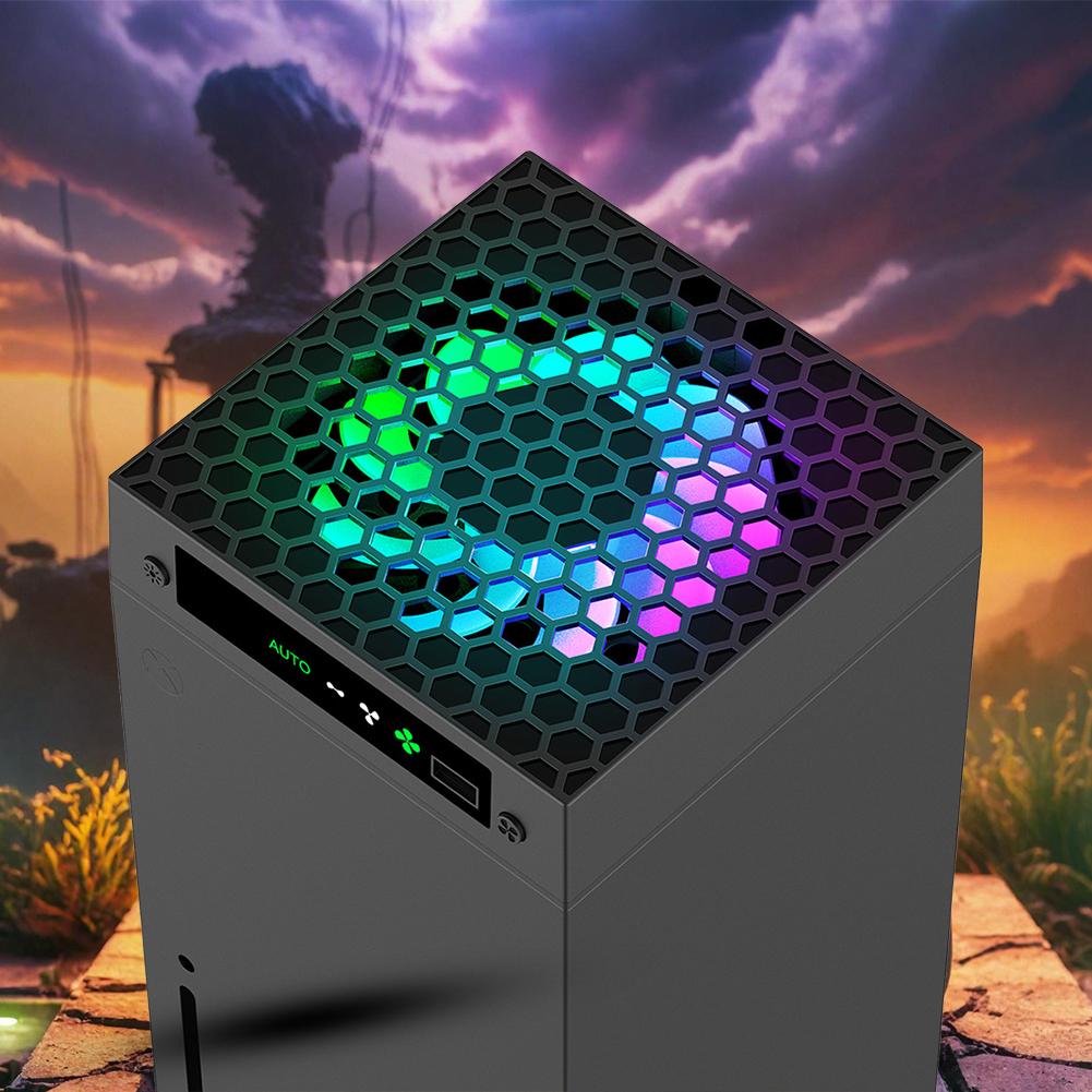 Вентилятор охлаждения RGB для Xbox Series X с держателем для гарнитуры, верхняя система охлаждения, 3 скорости регулируемого верхнего вентилятора, интеллектуальный контроль температуры