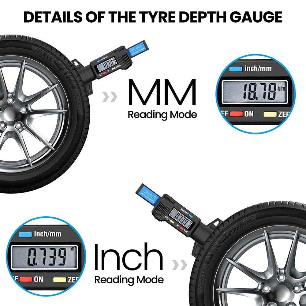 Tire Tread Gauges Digital Tire Tread Depth Gauge Thickness Gauges Depth Gauge Vernier Calipers