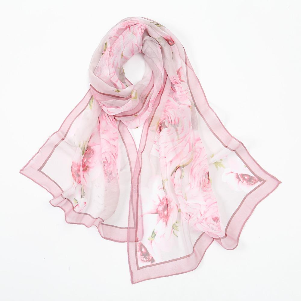 Classic Style Shawl Wrap Print Pattern Sun Protection Scarf New Chiffon Scarf Fashion Accessory