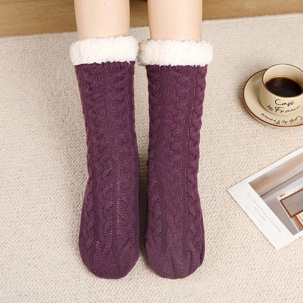 1Pair Polyester Fibre Thermal Socks Plush Snow Socks Fashion Thicken Stockings Women
