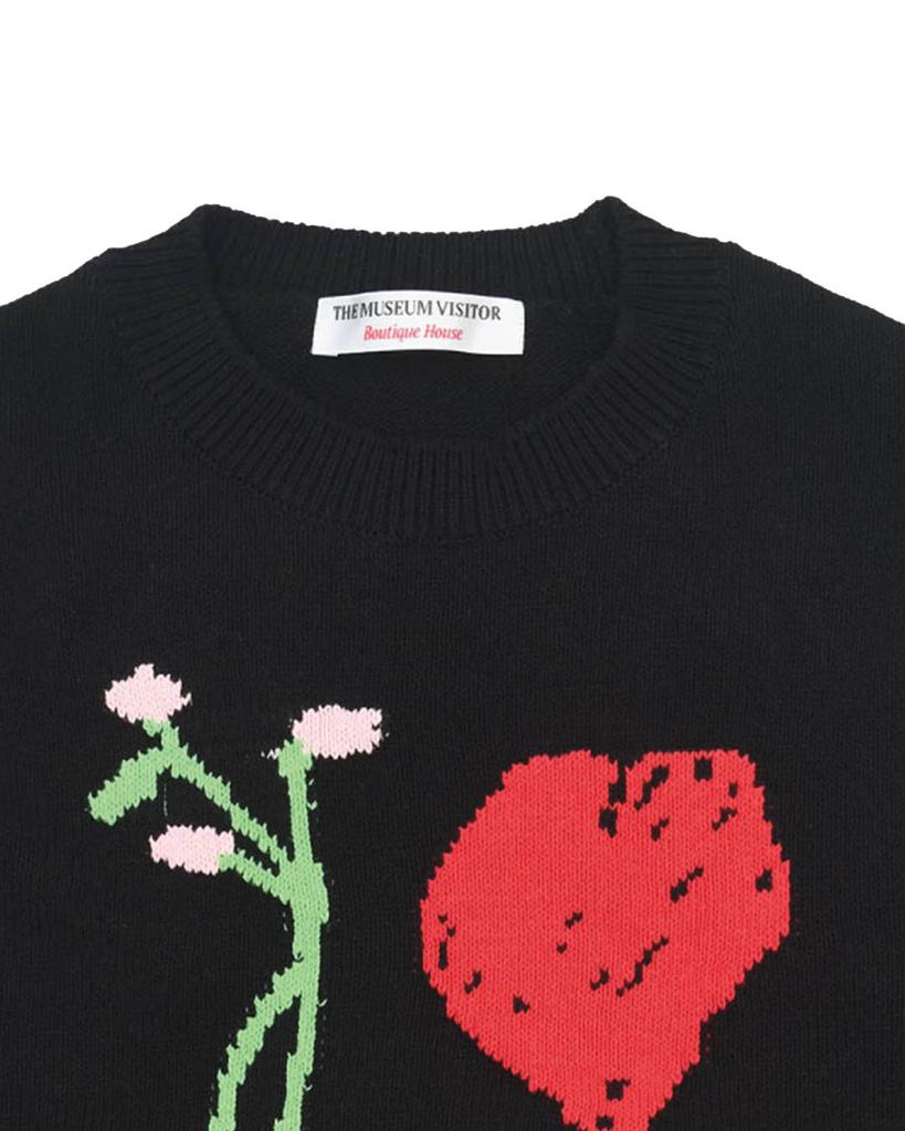 THEMUSEUMVISITOR Flower Heart Knit (Black)