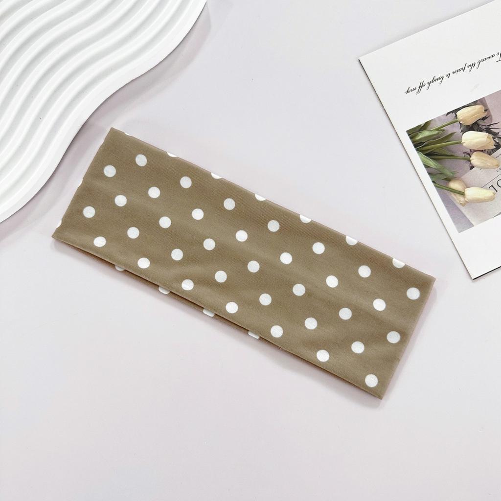 Dot Pattern Yoga Elastic Hair Band, Fashionable Makeup Headband Hair Accessory, Sports and Fitness Sweat-absorbing Headscarf