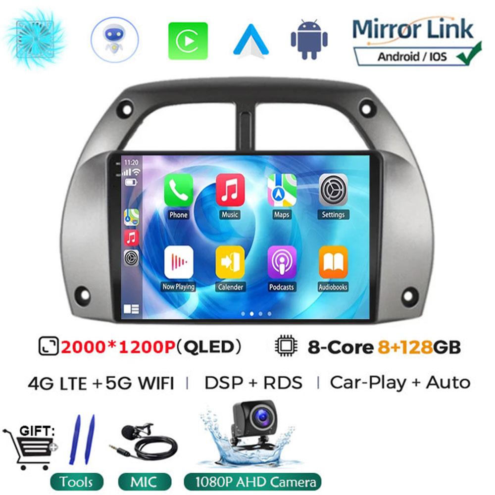 Android 14 Car Radio For Toyota RAV4 Rav 4 2001 - 2006 Multimedia Player Carplay QLED Touch Screen Auto Stereo 4G WIFI
