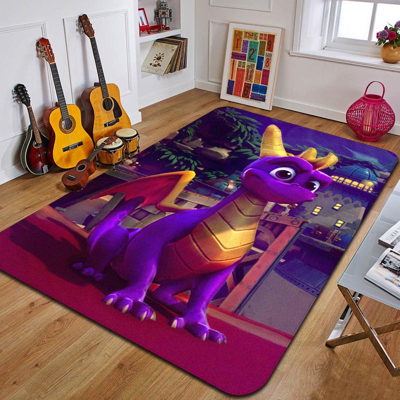 S-Spyro's Dragon Принтованный ковер Модный коврик для йоги Нескользящий ковер Украшение для спальни Уличный ковер Подарок на день рождения для спальни