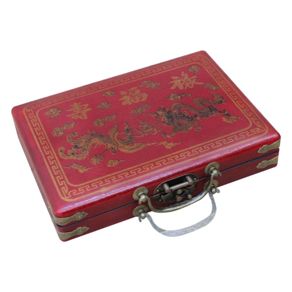 Игры Настольная игра Маджонг Настольная игра Мини-набор маджонга Китайский маджонг Игра Китайский антикварный маджонг