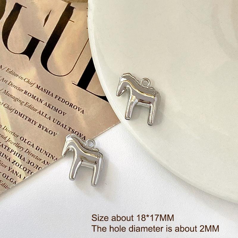 1 шт. Милые подвески-шармы в виде лошадок золотого и серебряного цвета для изготовления ювелирных изделий, ожерелья, серег, браслета, аксессуары для рукоделия