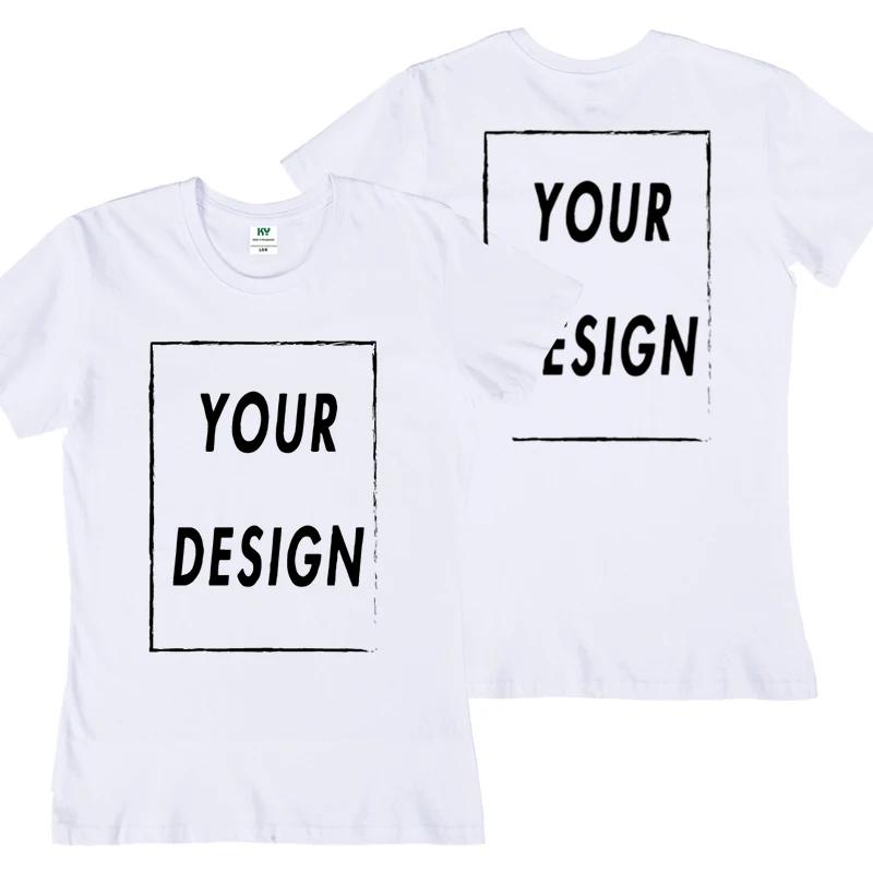 DIY03 Custom Team T-shirt for Women Add Your Own Design In Front and Back Print and Text High-quality T-shirt for Men