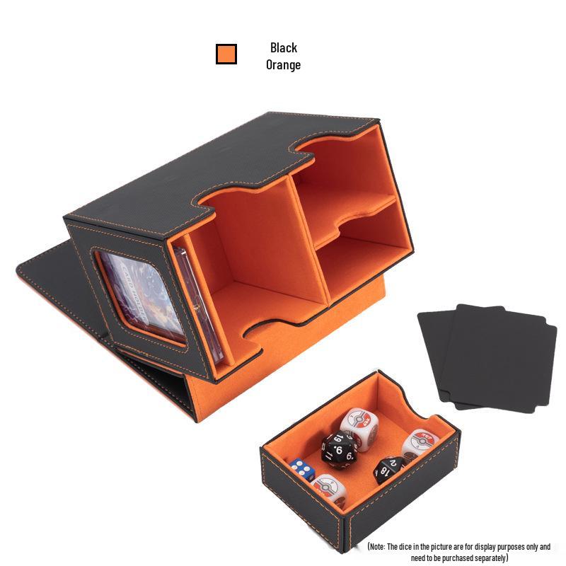 Dual Compartment Game Card Storage Box for 160+ Double Sleeved Cards - Fits Werewolf, Pokemon TCG, Ultraman Decks