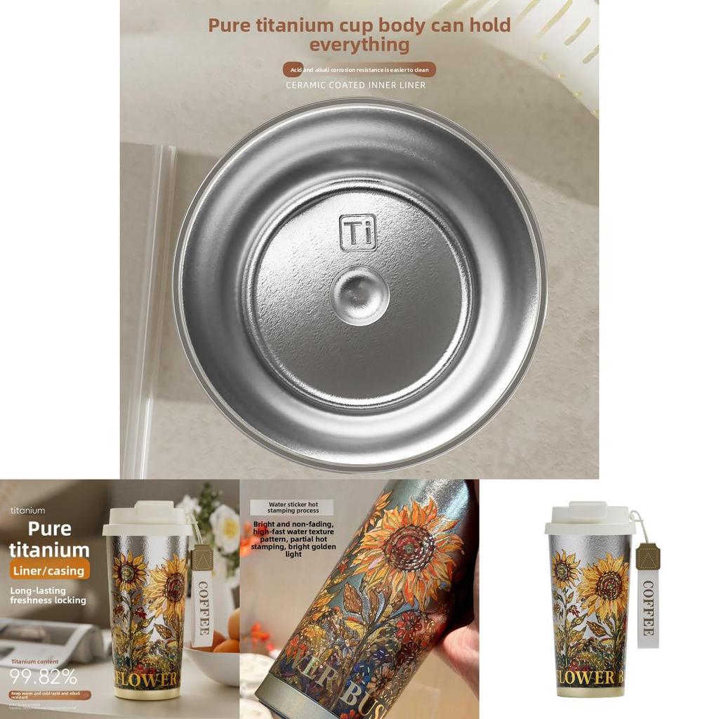 Nerium Oleander Pure Titanium Vacuum Bottle With Leakproof Design For Home And Outdoors