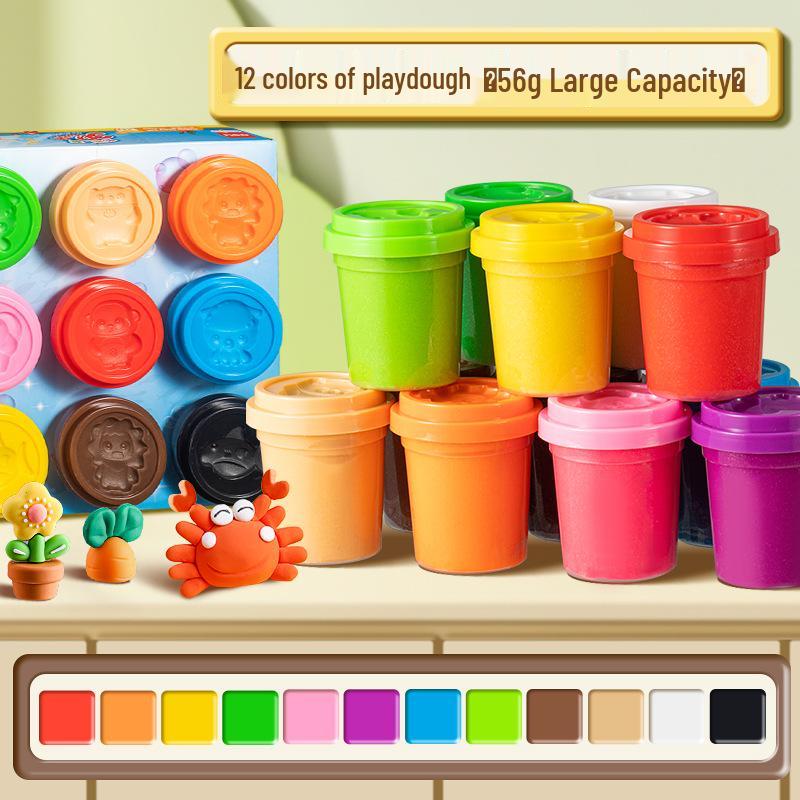 Набор 12-цветного пищевого моделирующего пластилина без запаха для детей