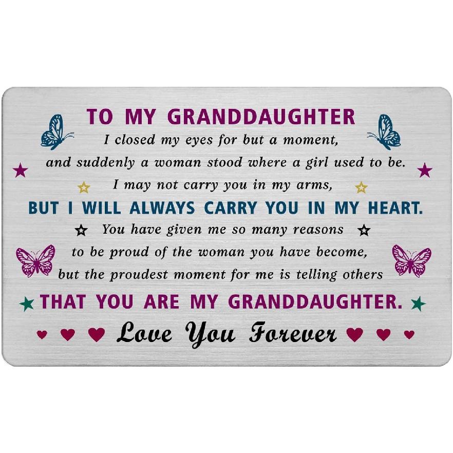 Подарочные открытки EE&YU для внучки - Открытка на День рождения, День святого Валентина для взрослой внучки, Подарки «Я люблю свою внучку», Подарок для гордой внучки