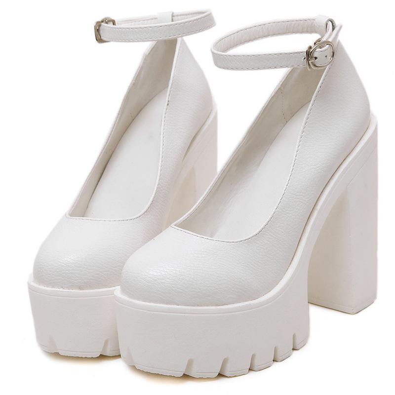 Весенние туфли женские на очень высоком каблуке, сценическая модель, одинарные туфли, толстый каблук, туфли для работы диджеем в ночном клубе, туфли для подиума, женские