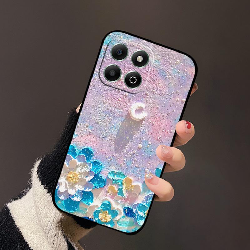 For Honor X6b 4G Case Fashion Cartoon Sweet Girl Cat Geometric Soft Silicone TPU Phone Cover For Honor X6b 4G Shockproof Shell