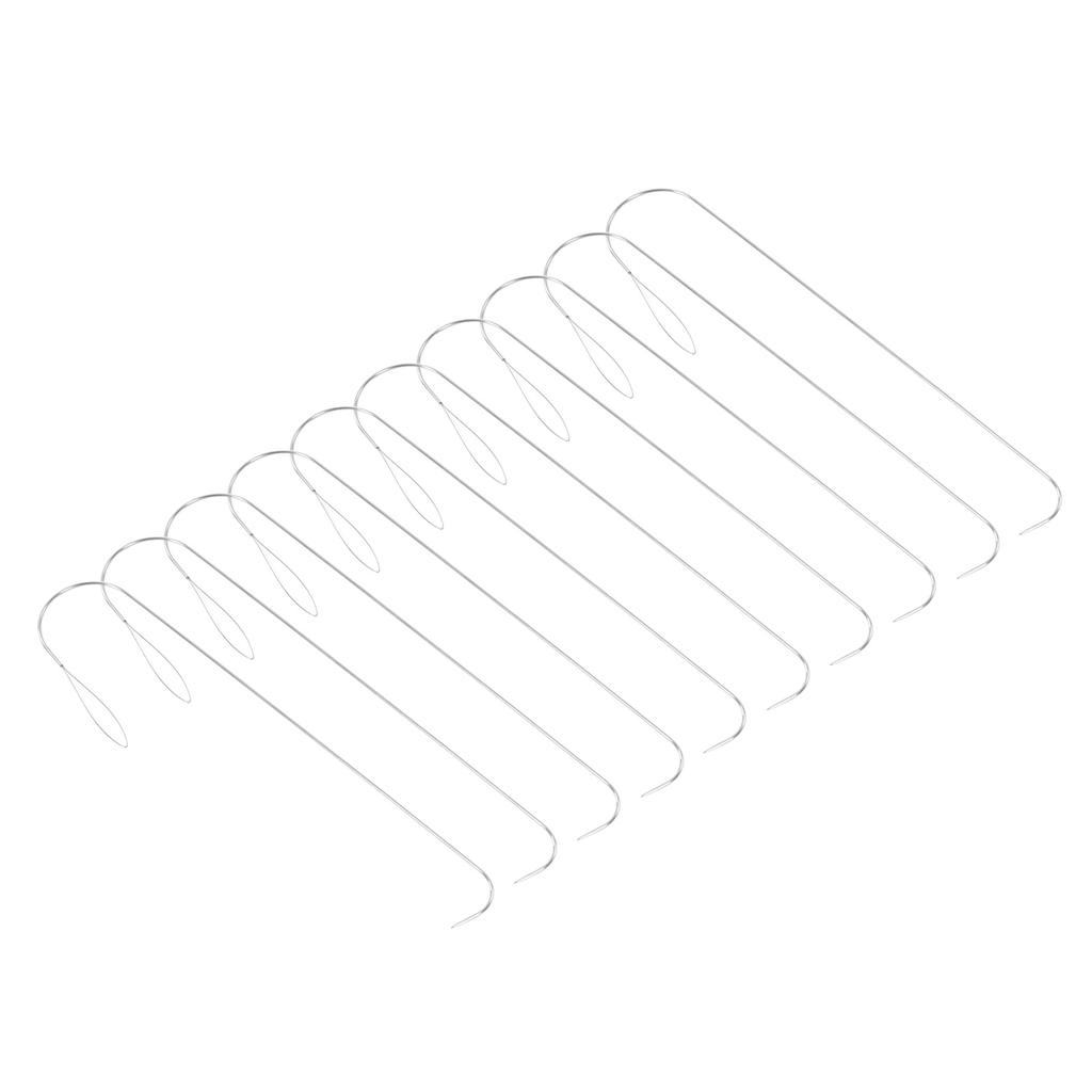 10pcs Curved Beading Needles Stainless Steel DIY Bead Spinner Needles Curved with Curved Handle Big