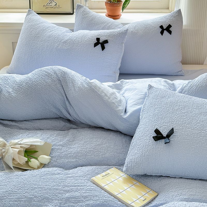 Популярный комплект пододеяльников Ins Bubble Washing Постельное белье Простыня Однотонная простыня для студенческого общежития для девочек