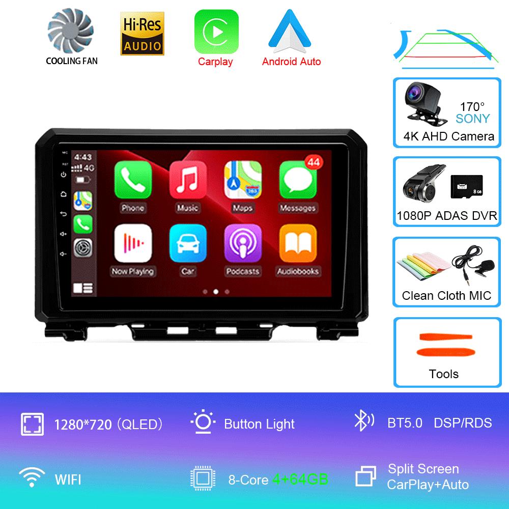 Автомобильное радио Android 14 Carplay Auto для Suzuki Jimny 2018 2019 2020 Мультимедийный видеоплеер GPS-навигация DSP 2Din DVD стерео 4G