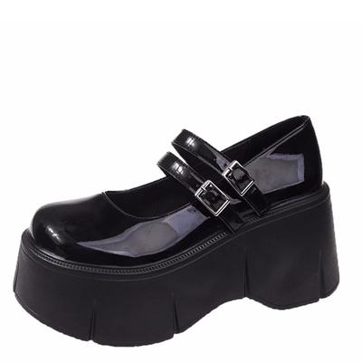 Модные женские туфли-лодочки Mary Jane 8 см на высоком каблуке, платформе, танкетке, весенние женские босоножки с пряжкой на ремне, классические милые панк-туфли в стиле Лолиты