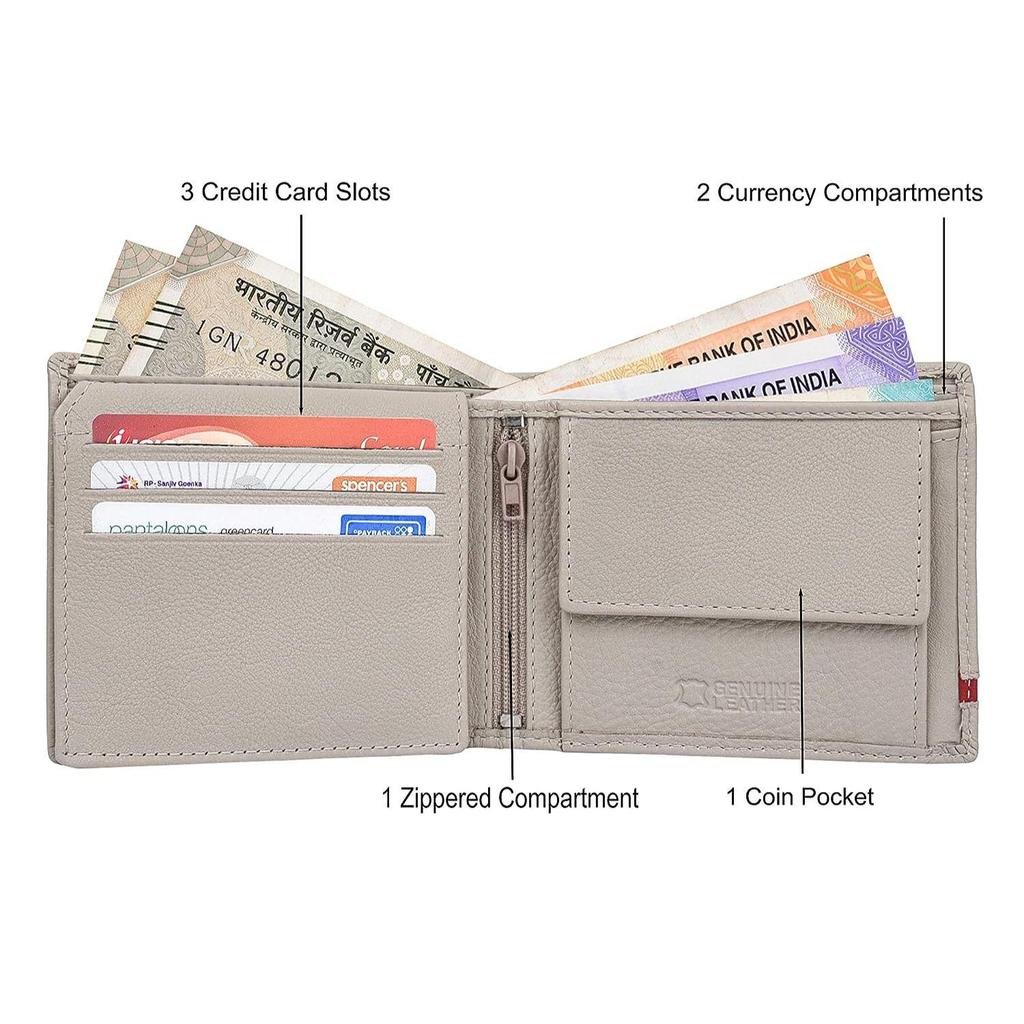 URBAN FOREST Stag Sand/Red Leather Wallet for Men