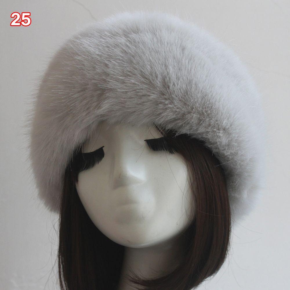Outdoor Earwarmer Winter Thick Fluffy Faux Fur Women Russian Cap Headband Hat
