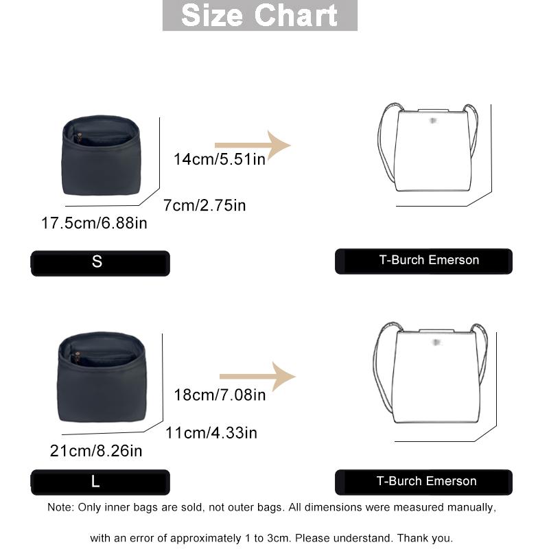 EverToner Structured Nylon Insert Liner for T-Burch Emerson Bag Travel Makeup Storage Bag
