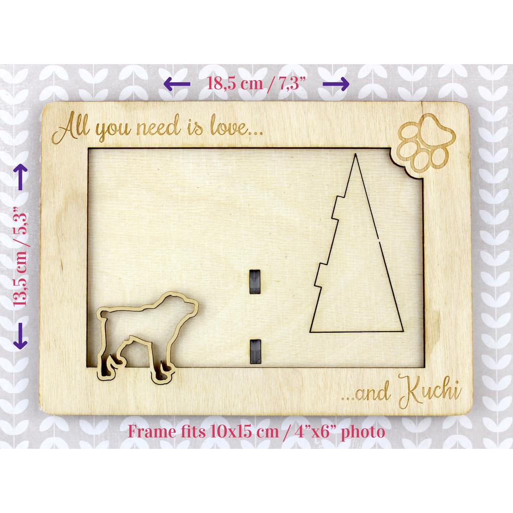 Kuchi dog, Afghan Shepherd, Sage Jangi – Photo frame, engraved wooden frame | Art-Dog
