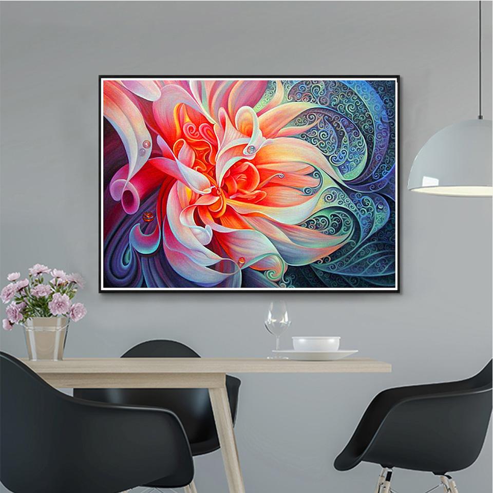 5D DIY Diamond Painting Flower Rhinestone Home Decoration Art Picture Full Diamond Diamond Embroidery Handmade Mosaic Gift Kit
