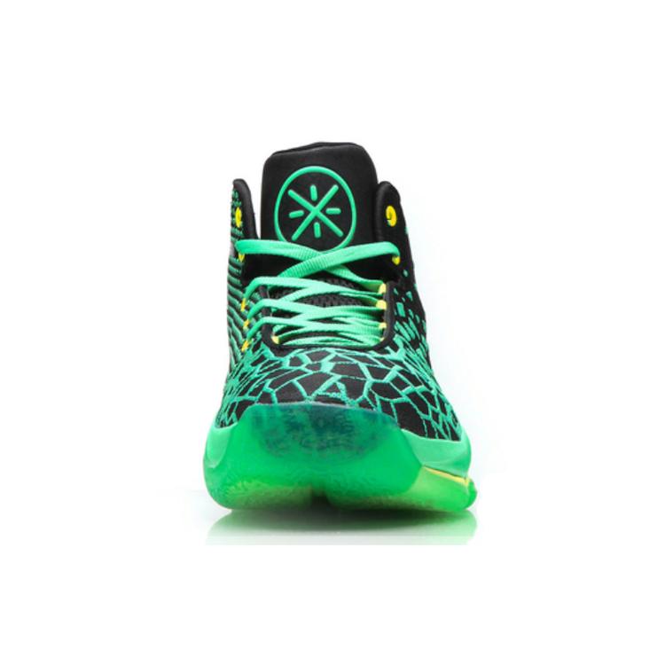 Li Ning Wade Fission 3 Пэчворк Легкие Противоскользящие Средние Баскетбольные Кроссовки Мужские Неоновый Зеленый ABAM025-1