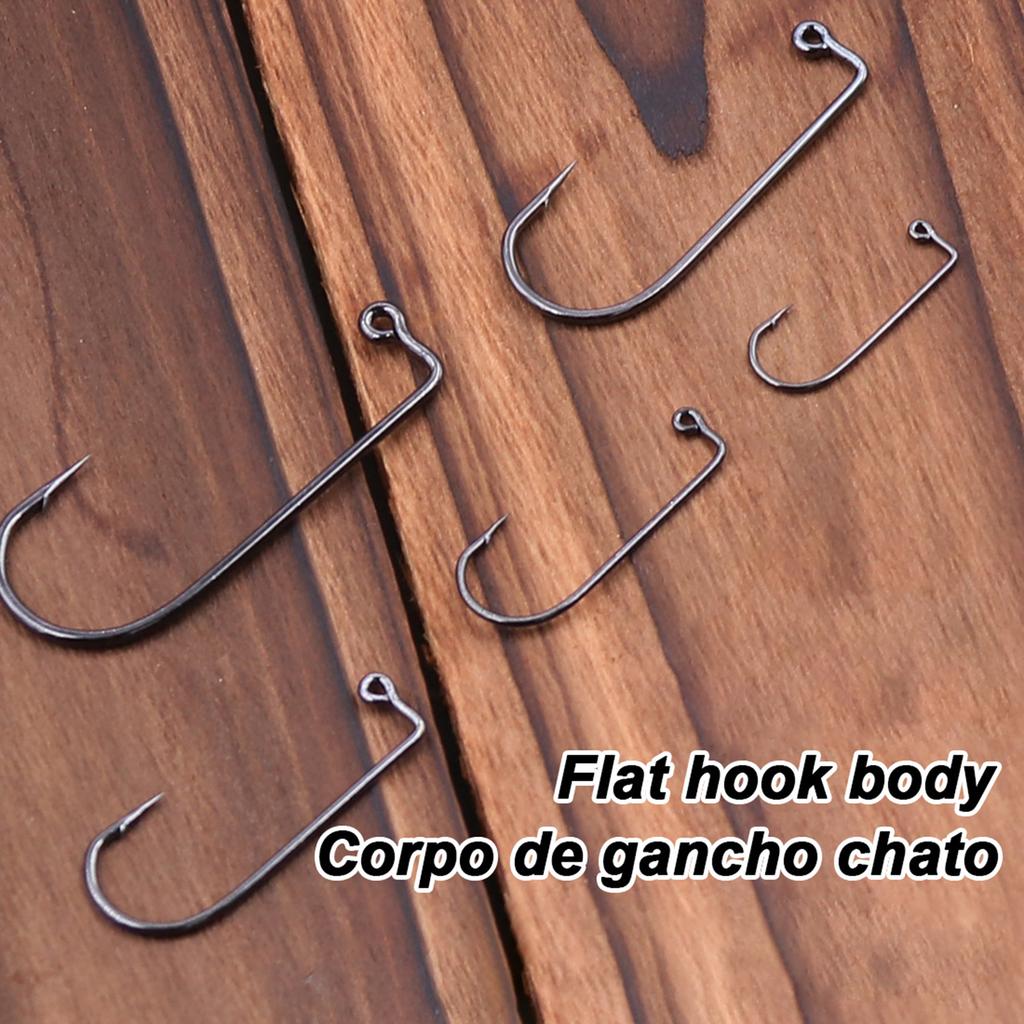 50Pcs 90 Degree Jig Hook Aberdeen Jig Hook Barbarian Hook Long Shank Forged Jig Hook High Carbon Steel Fishing Jig Hook