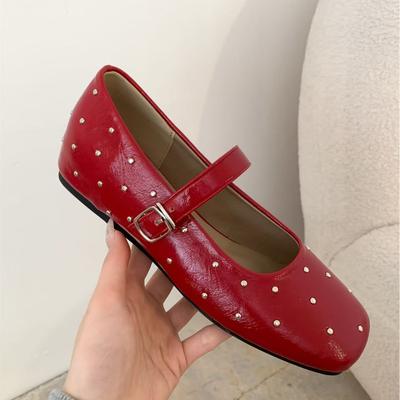 Женские туфли, увеличивающие рост изнутри, квадратный носок, одинарные туфли с пряжкой из мягкой кожи, туфли Мэри Джейн, балетки для женщин