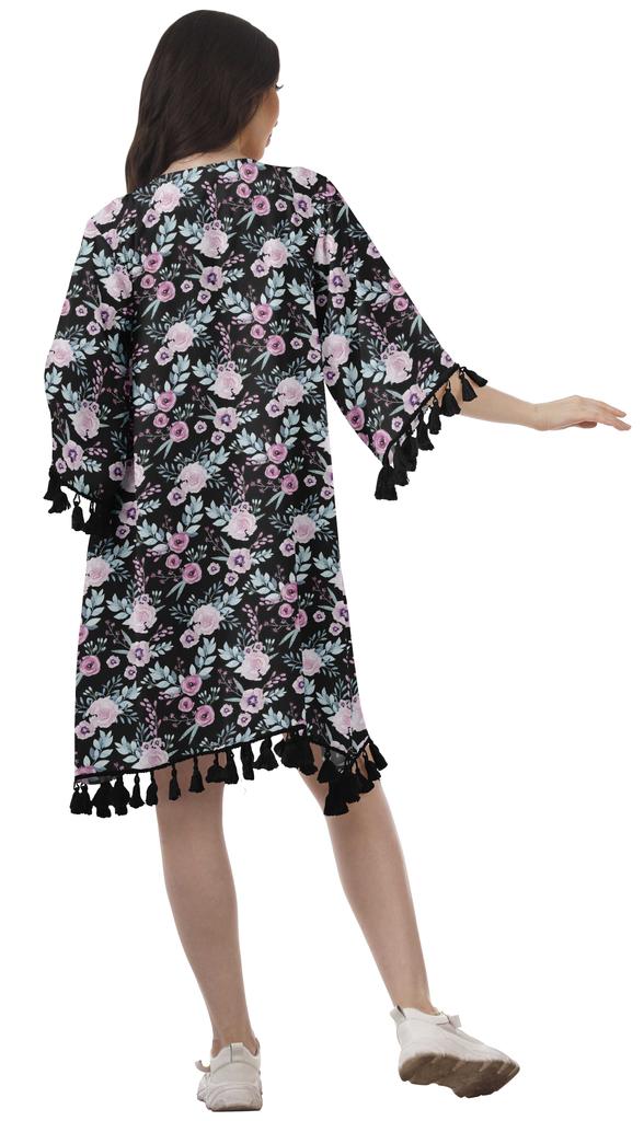 Moomaya Пляжная накидка из жоржета с открытыми плечами и принтом 3-4