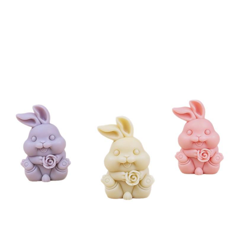 Silicone Mold for Bunny DIY Candle & Plaster Resin Casting - Cute Cartoon Bunny Home Decor