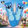 Disney Носки с рисунком Стич, держащиеся за руки, пара, розово-голубая расцветка, носки до середины голени, носки с мультяшной парой, дышащие и модные