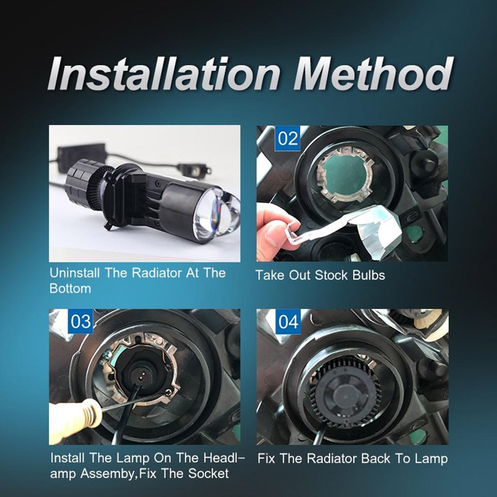 Светодиодные лампы H4 Более яркие светодиодные фонари Срок службы более 50 000 часов 6500K 18000 лм Белый Без полярности Упаковка из 2 штук