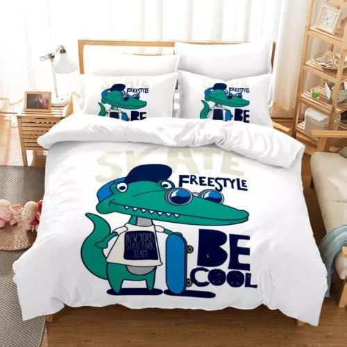 Crocodile Duvet Cover Set Bed Decoration First Choice Gift Suitable For Children Boys Girls And Adults Soft Warm And Breathable